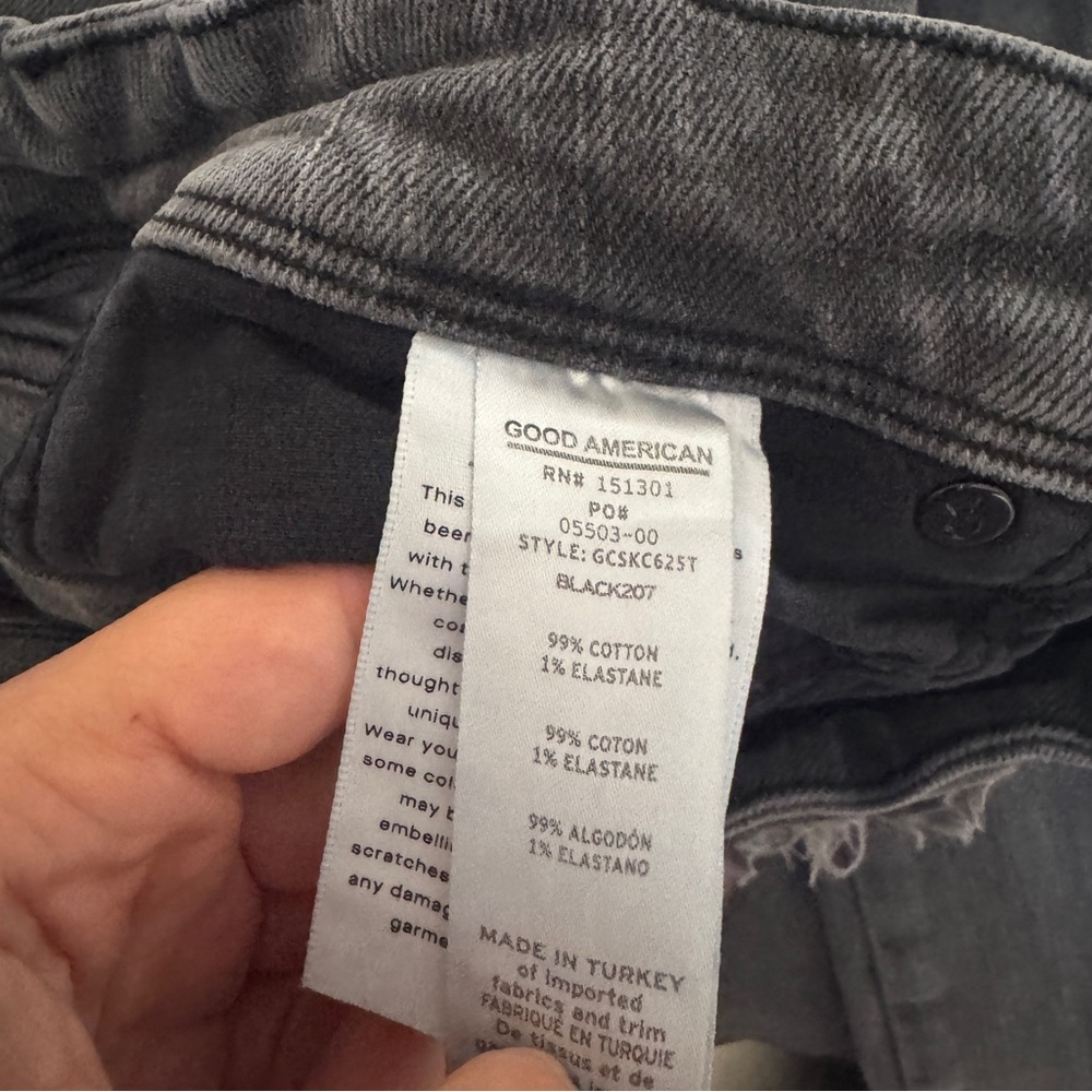 Good American Jeans Women's 10 Gray Good Waist Crop Skinny Raw Chewed Hem - Picture 8 of 9